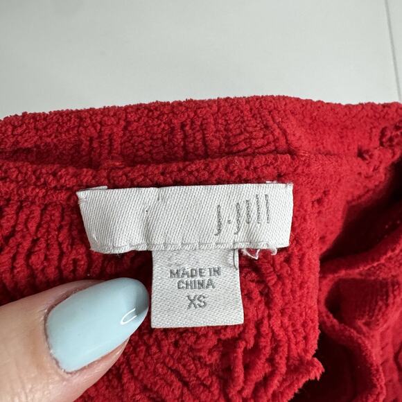 J Jill Sweater Womens Extra Small Red Cable Knit Soft Cozy Holiday Christmas - Picture 10 of 12